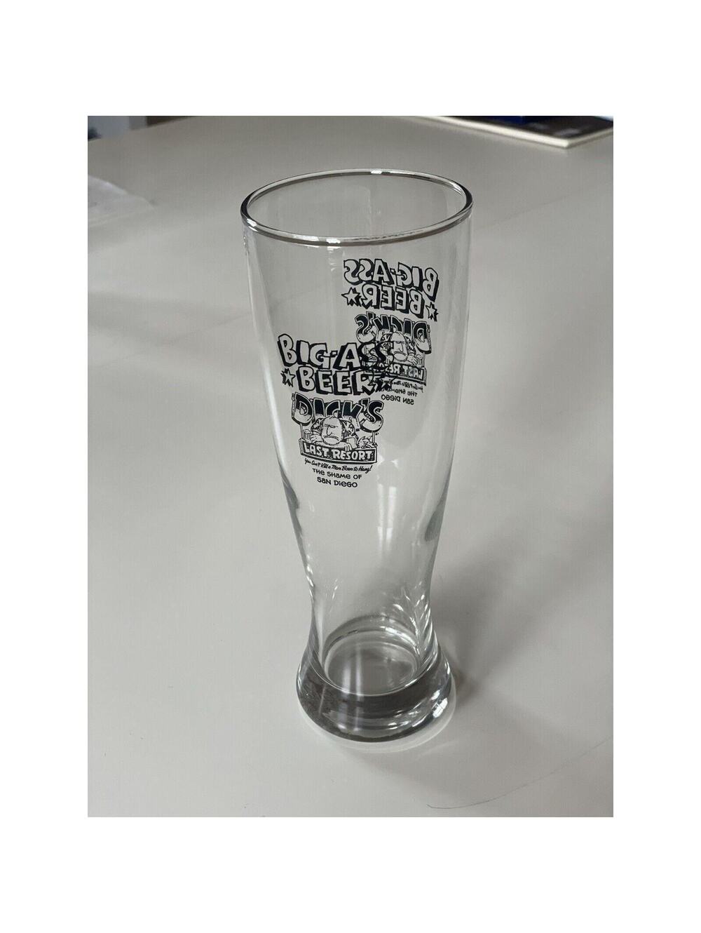 Dick's Last Resort Big Ass Beer San Diego CA 9" Tall 24 oz Pilsner Glass